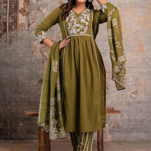 💚Olive Heritage Ensemble Suit Set