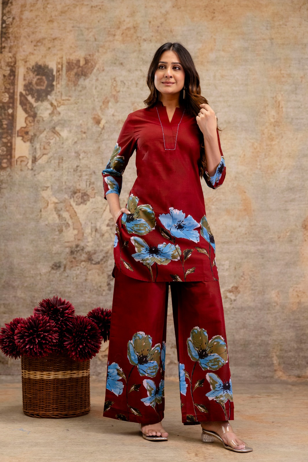 WhatsApp Image 2026-02-03 at 3.03.32 PM (1) 🌺Ruby Bloom Floral Co-Ord Set - Image 1