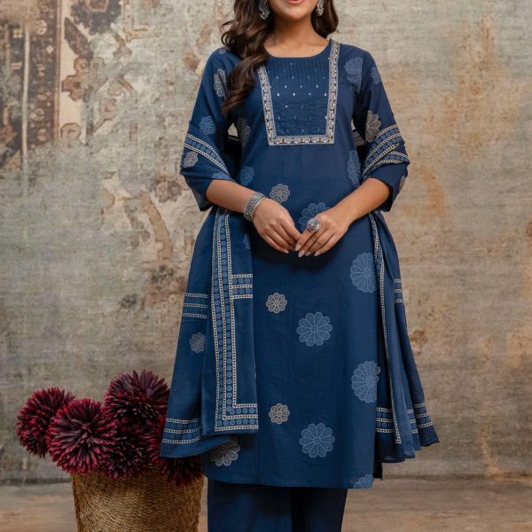 💙Royal Midnight Bloom Suit Set